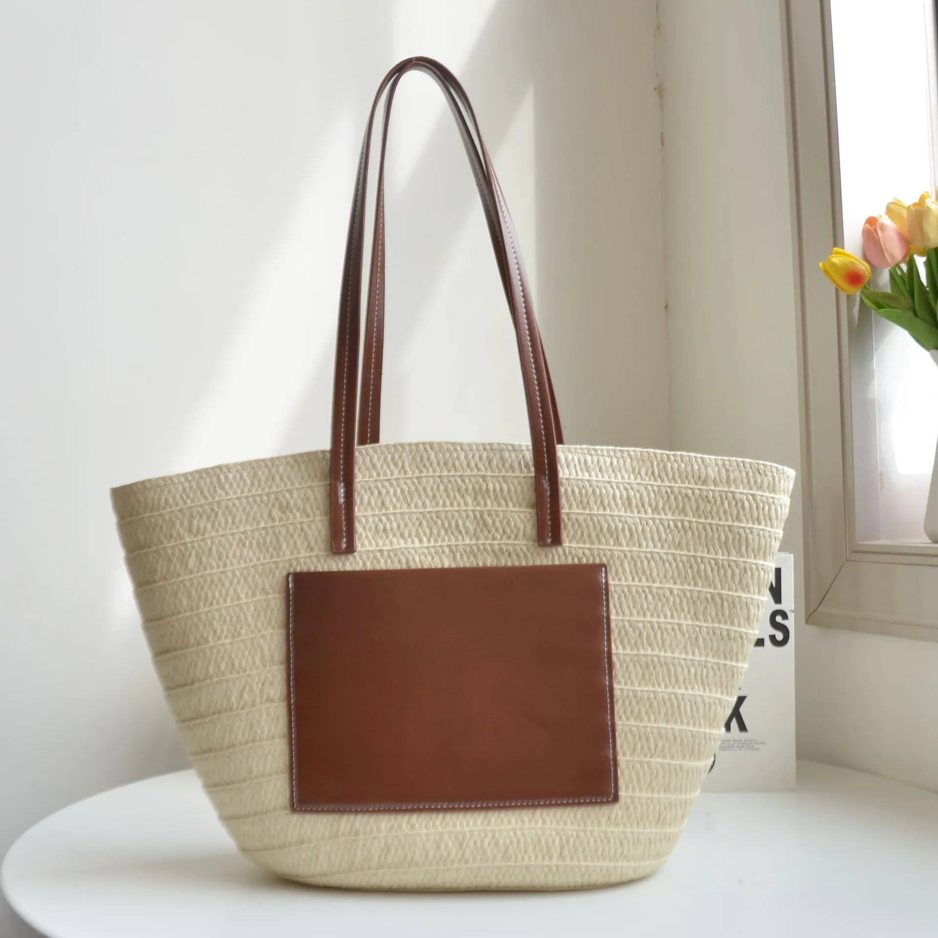 

Summer Women Hand-woven Totes Bag 2023 New Fashion Beach Shoulder Bag Casual Female Large-capacity Straw Bag