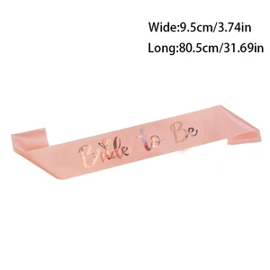 Satin Schärpe für Brautdusche, rosa Gold, Braut, Haarband, Hochzeitsdekorationen, Hen -Night -Geschenke, Junggeselle Partyzubehör, 1 Set 8 Hauptverkäufe Fakten Bad Single Bad - №2