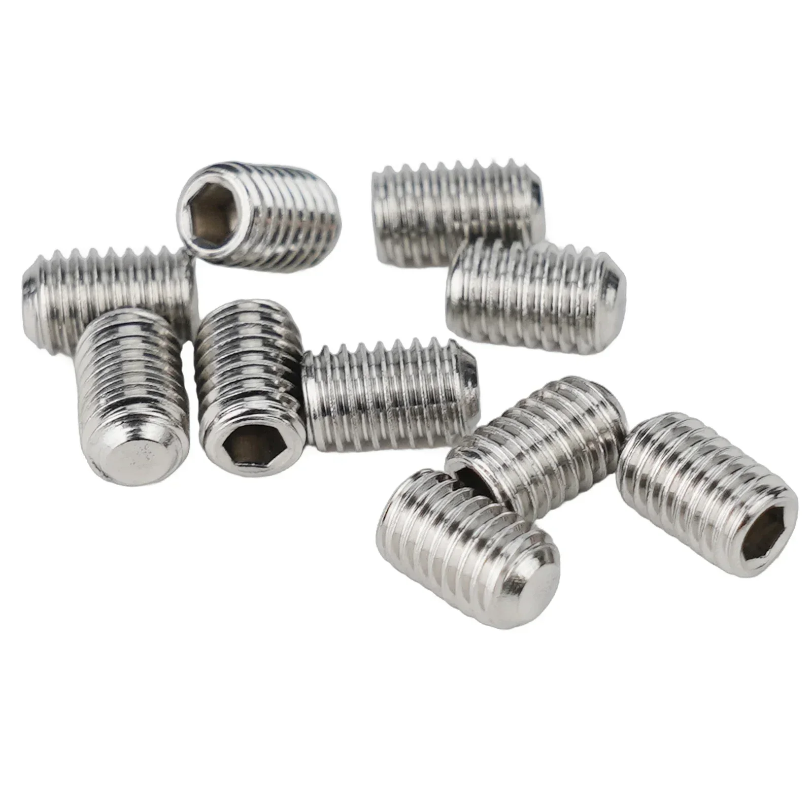 

M5 Grub Screws Surfboard Fins 0.8cm/0.3inch Heigth 10 Pieces Accessories Fin Plug Screws High Quality Silver