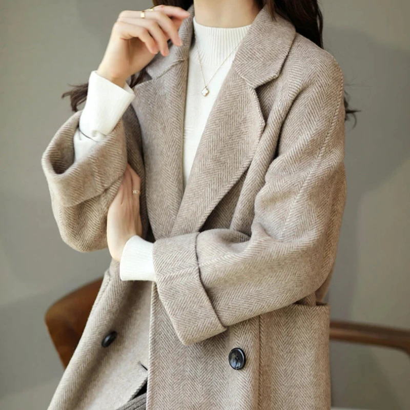Plain Double Breasted Women's - Winter Clothing On Sale Women'S recension och pris
