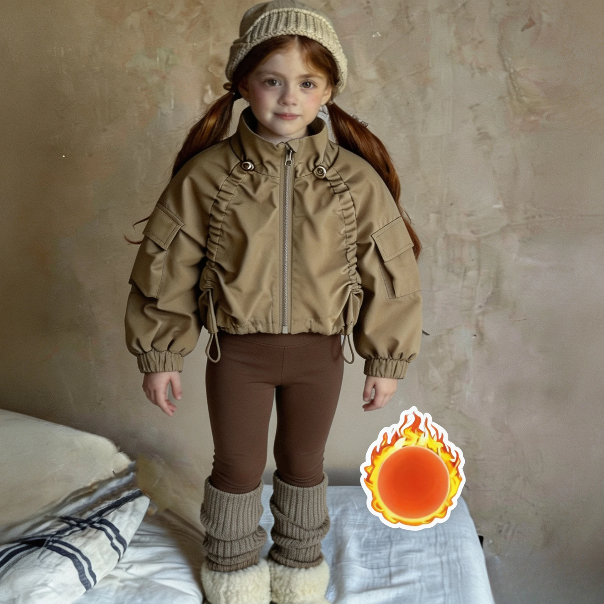 Girls Fall Outfit Set 2026 New Korean Version Kids Baby Trendy Jacket Windbreaker Coat Popular Leggings Two Piece Set