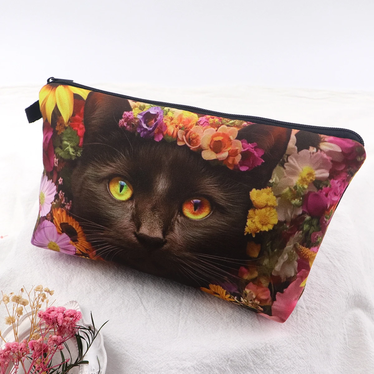 

Cartoon Cat Women's Storage Organizer Cute Makeups Bags Portable Cosmetic Pouch Travel Cosmetics Bag Makeup Accessory