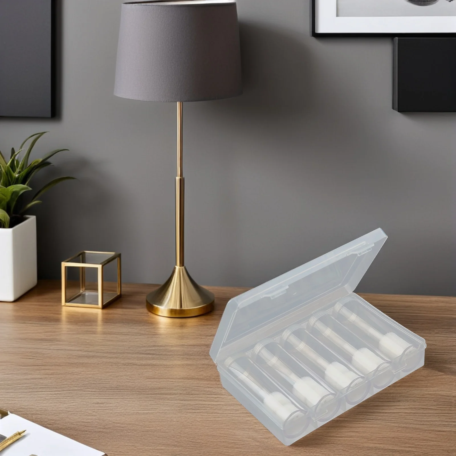 

6Pcs Plastic Coin Storage Tube Holder Set - Clear Round Cases with Storage Box for Organizing and Protecting Coins Coin