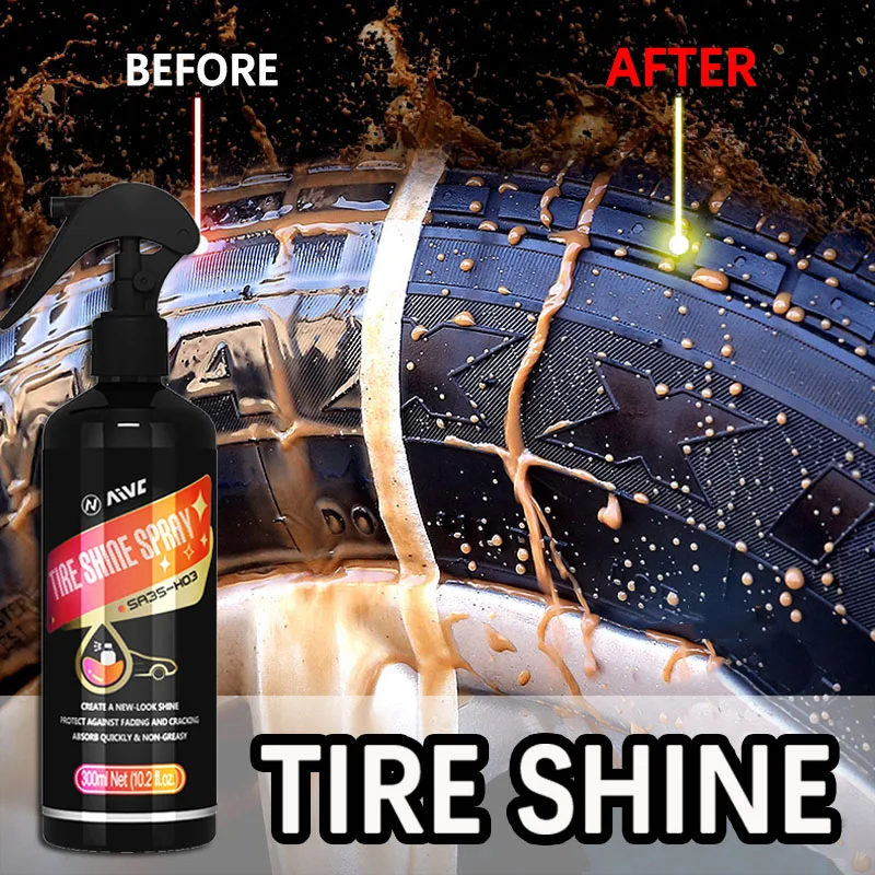 Tire Shine Spray, Black Gloss Tyre Coating, Rubber & Plastic Restorer, Anti-Aging, Long Lasting Shine image 4