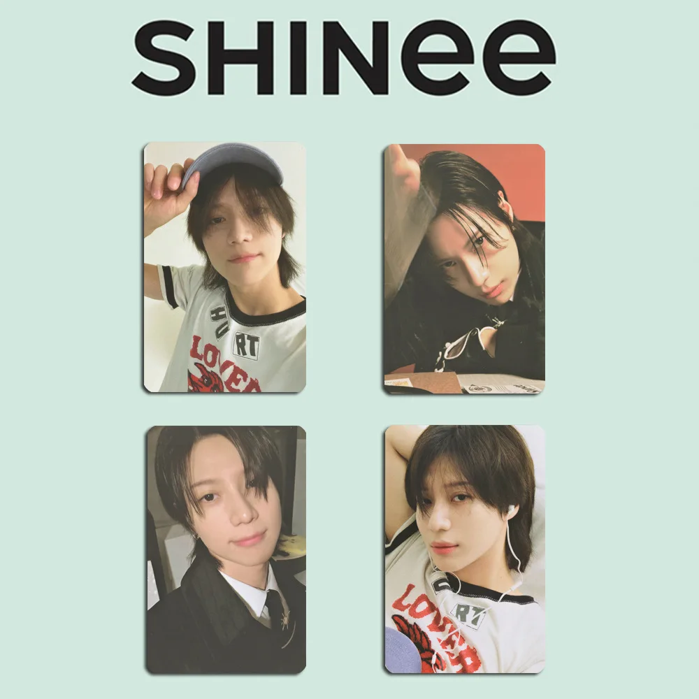 Kpop SHINee Photocard 4pcs/Set Double Sides Printing Korean Style Coated LOMO Card Taemin Personal Card Fans Collection Gift