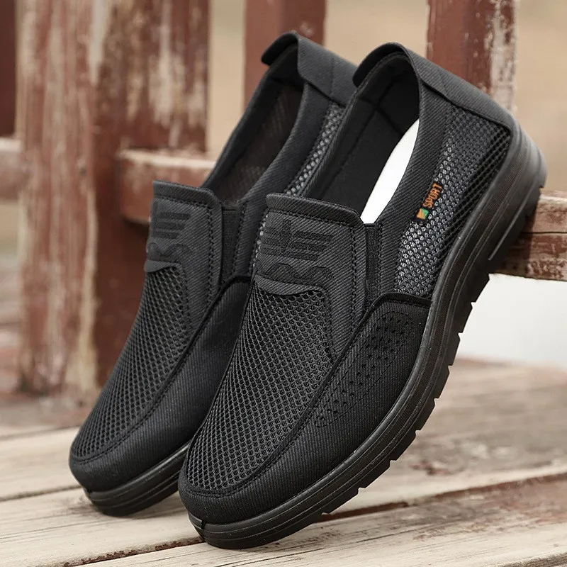 

Old Beijing cloth shoes men's summer new breathable mesh polyurethane soft-soled non-slip