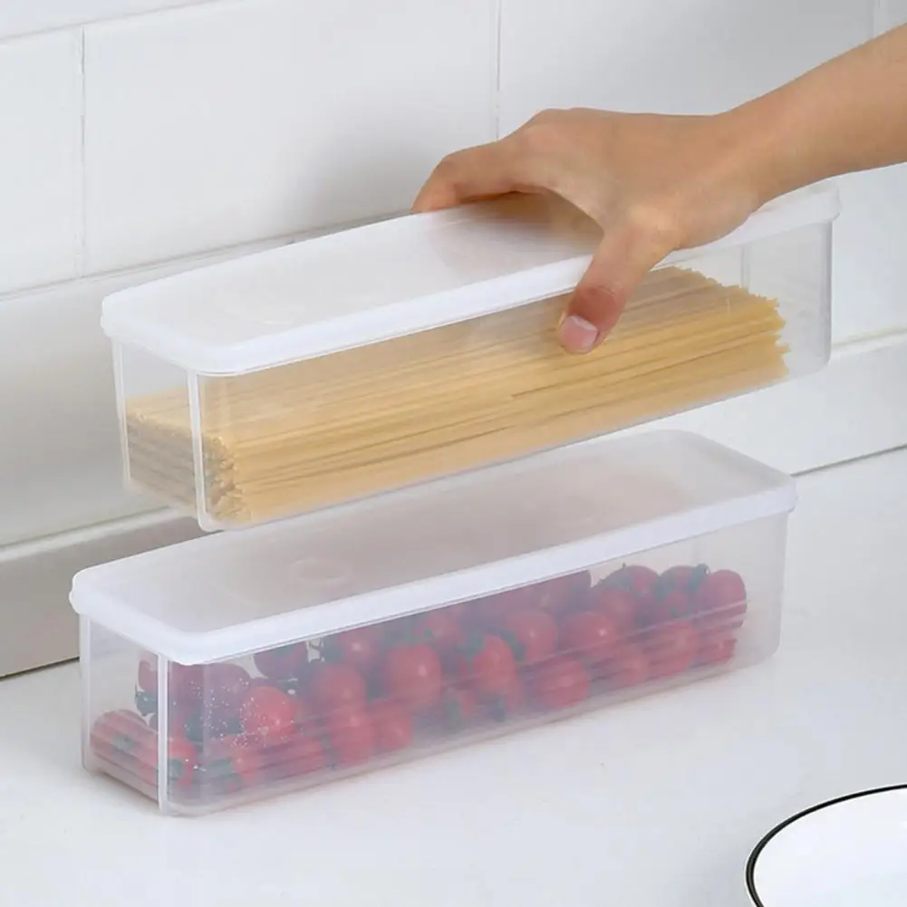 

Transparent Noodle Container Food Grade PP With Lid Good Sealing Storage Spaghetti Box Refrigerators Damp Proof Kitchen Supplies