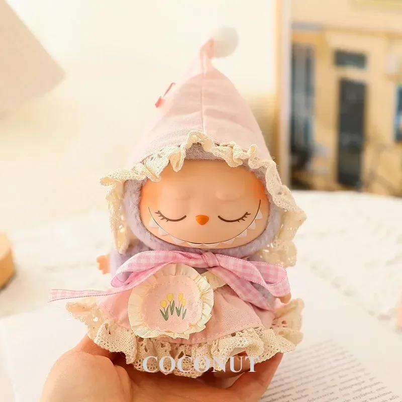 Abito Labubu: set cappello da elfo verde - Ropa Labubu carina e festosa per bambole in vinile da 17 cm, ideale per giochi a tema