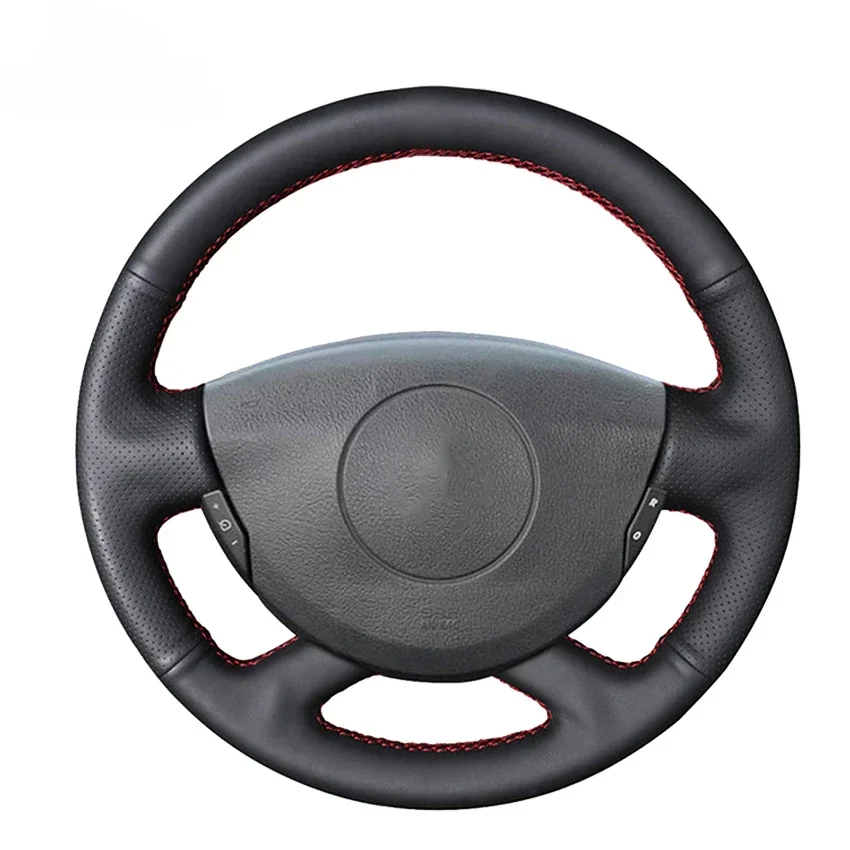 Renault Laguna 2 Vel Satis Espace Trafic 2 2001-2014 Nissan Primastar 2009-2015 용 검은 색 인조 가죽 자동차 핸들 커버