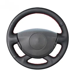 Black Faux Leather Car Steering Wheel Cover for Renault Laguna 2 Vel Satis Espace Trafic 2 2001-2014 Nissan Primastar 2009-2015