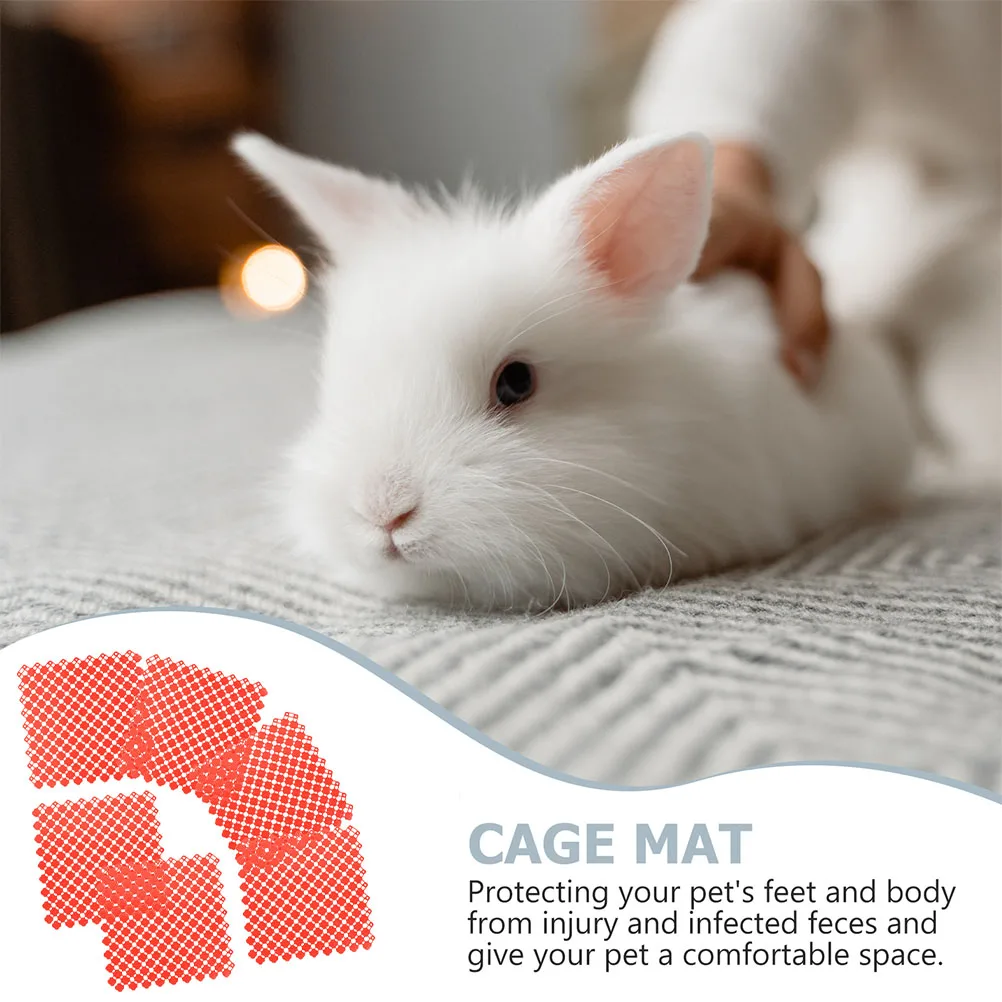 

6Pcs Rabbit Cage Mats Premium Plastic Material Strong Air Permeability Easy to Cut and Splice Small Pet Mats Bunny Foot Mat