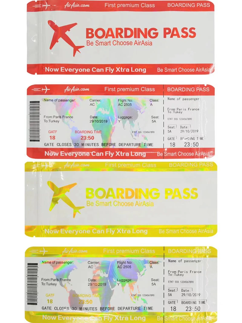 Travel Boarding Pass Bag, Fresh-keeping Bag, Creative, Laser Candy