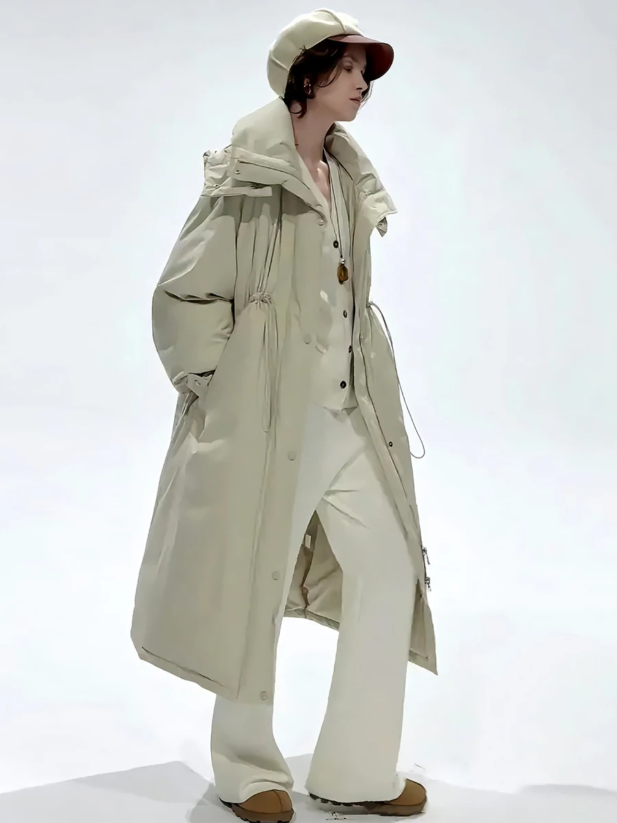 Invierno Thiened cálido largo blanco Du down Jaet abrigo de mujer perezoso sensación de gama alta nueva llegada 2025 prendas de vestir exteriores Faionable