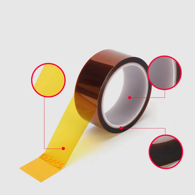 متعدد الحجم 30 متر طويل الذهب إصبع ارتفاع درجة الحرارة مقاومة الشريط بوليميد الشريط الحيوانات الأليفة مكافحة ساكنة بطارية ليثيوم العزل الشريط #6