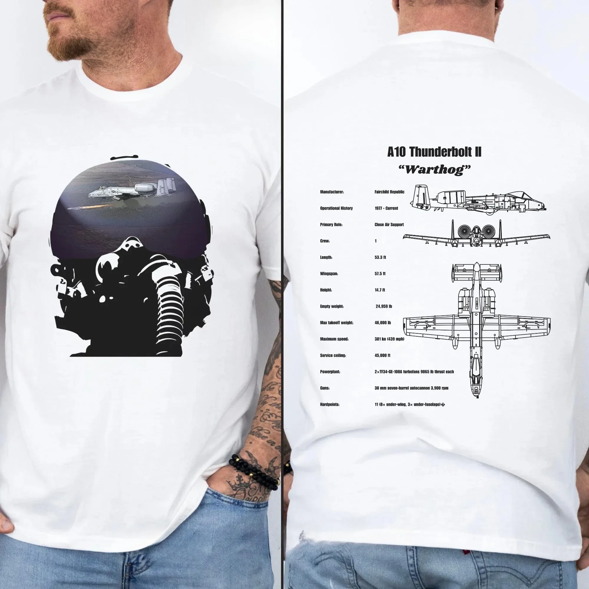 A10 Warthog Fighter Jet T-Shirt Airplane Shirt for Men Military Fighter Jet Shirt American Aviation Tee Short-sleeved Men's Tee