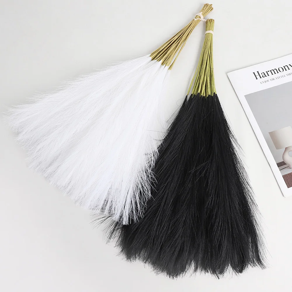 10 Stück Pampas-Kunstblumenstrauß, 55 cm, künstliche Pflanze für Zuhause, Raumdekoration, Garten, Hochzeitsdekoration, Mittelstück, Vasenornament – Detail 3