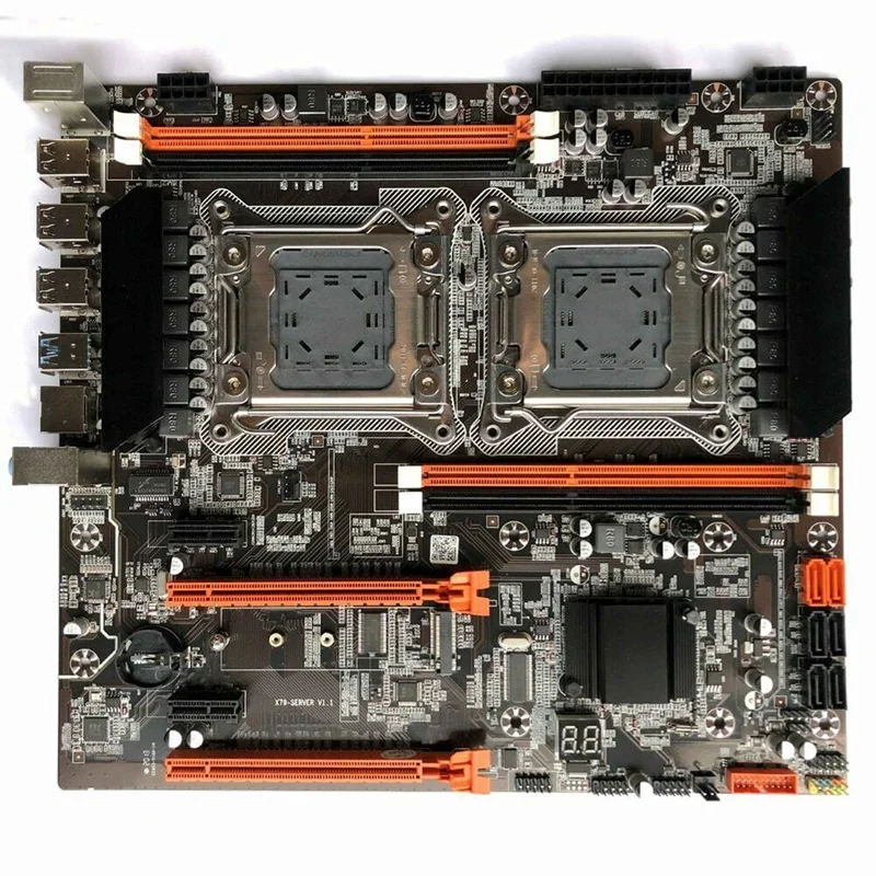 X79 Dual CPU Motherboard+2XE5 2630 V2 CPU+2X4GB DDR3 1600Mhz RECC Ram+SATA Cable+Switch Cable+Baffle LGA2011 M.2 NVME