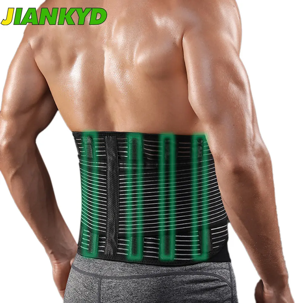 1Pcs Sport Back Support Adjustable Back Brace Lumbar Support Belt with Breathable Dual Straps Gym Lower Back Pain Relief Unisex