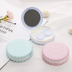 YIMEIXI 1PC Cute Contact Lenses Case with Mirror Mini Protable Colored Lenses Storage Box Glasses Container Gift Fast Shipping