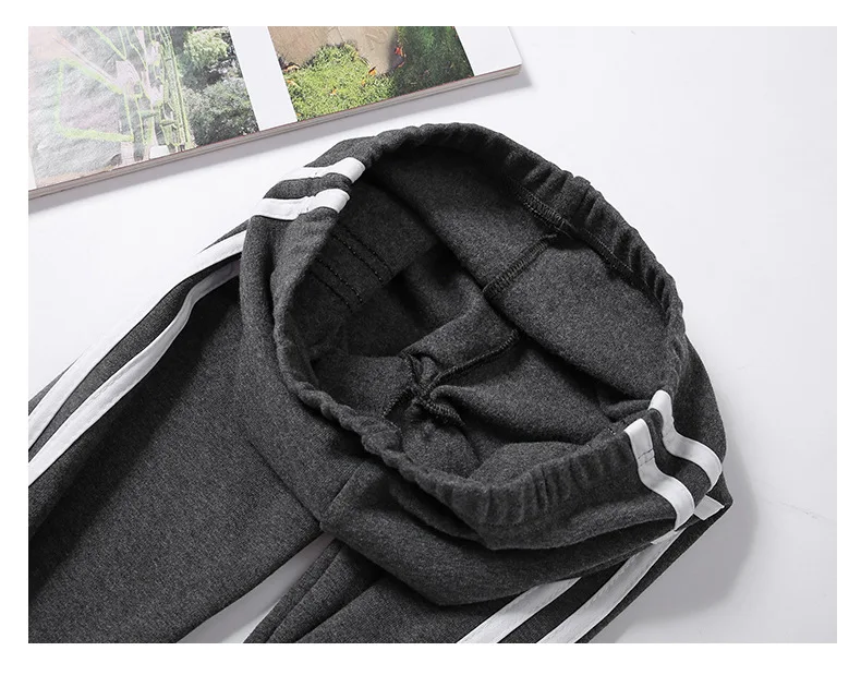 2026 95% Cotton Super Soft Side Striped Women Leggings Sports Outer Wear Pants Korean Fashionable Match High Quality Comfortable