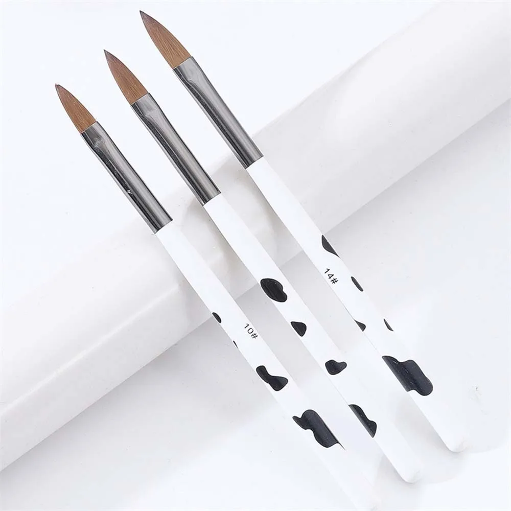 3Pcs/set DIY Nail Painting Nail Drawing Brush Manicure Accessories Liquid Powder Drawing Nail Sculpture Pens Cow Pattern