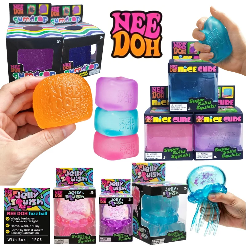 

Schylling Nice Cube & Jellyfish & Maltose Candy Needoh Squishy Blind Box Soft Sensory Squeeze Stress Relief Relax Toy