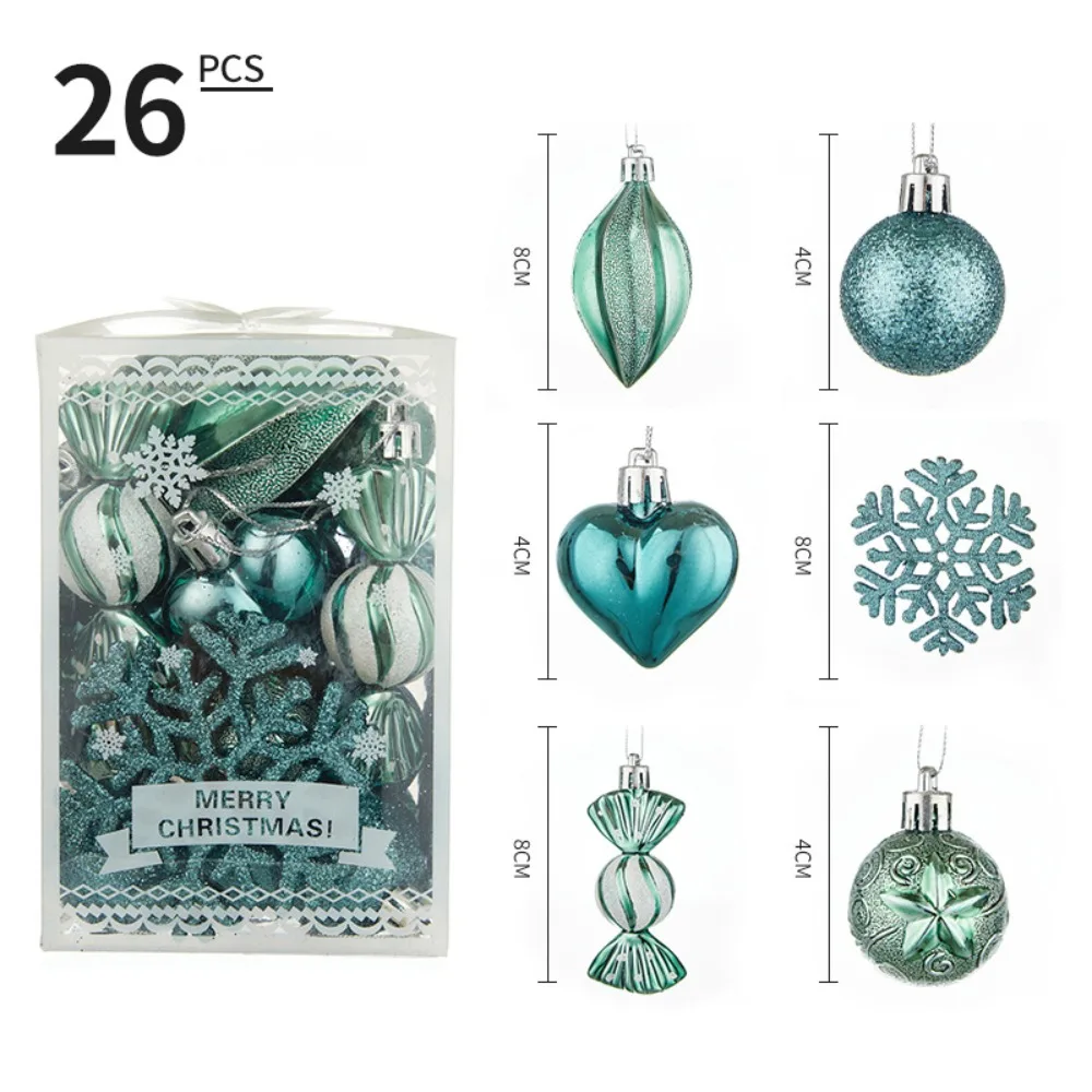 26PCS Assorted Shapes Christmas Tree Ornaments Hanging Pendant Pine Cone Design Hanging Pendant Decorations Multi-Piece Set
