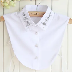 Chiffon Nail Diamond Female Shawl Square Shirt Fake Collar Children