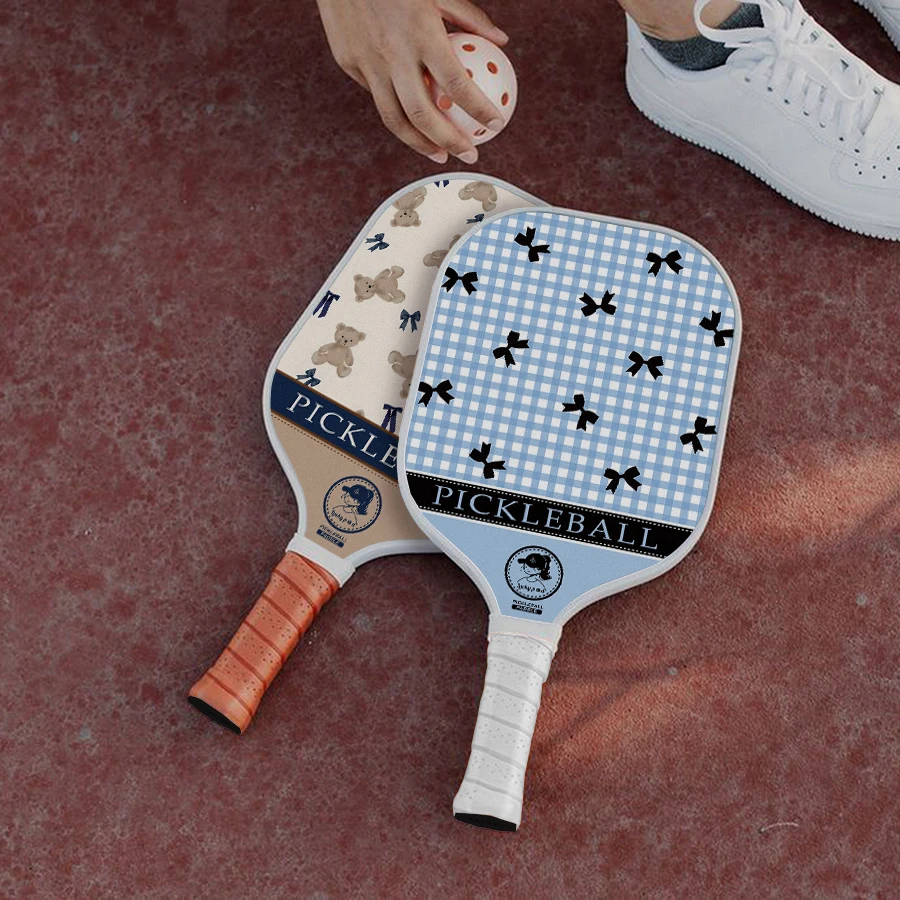 Pickleball Paddle Set with 2 Balls Trendy Pattern Pickleball Paddle Set Lightweight Pickleball Racket for Adults & Beginners