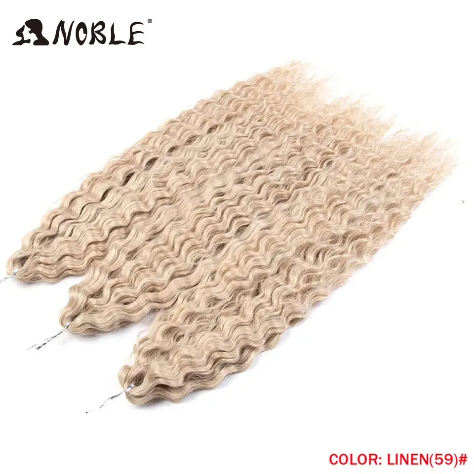 Noble Hair Synthetic Twist Crochet Curly Hair 24 Inch Water Wave Braid Hair Ombre Blonde Brown Deep Wave Braiding Hair Extension image 3