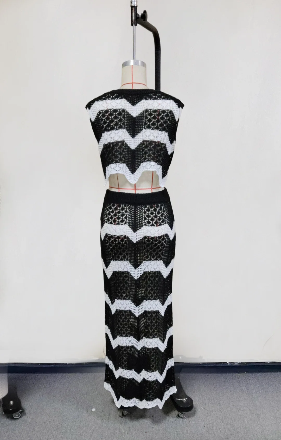 수영복 스커트 커버업 2피스 세트 여성 크롭탑과 맥시 스커트 수영복 패션 솔리드 홀로우 섹시 비치 커버업 의상