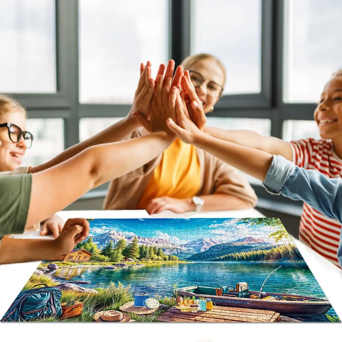 1000/500/300/120 조각 휴일 야외 낚시 여행 성인을위한 지그 소 퍼즐 게임 재미있는 풍경 퍼즐 아이를위한 교육 장난감