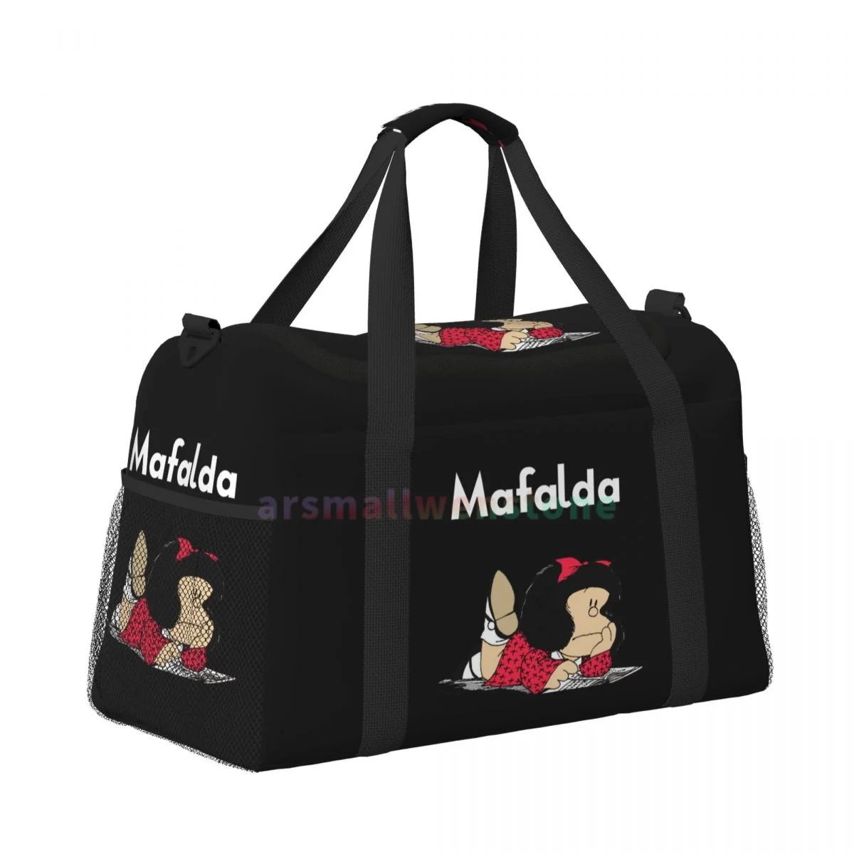 Mafalda Travel Duffel Bags Personalized Weekender Bag with Shoulder Strap Sport Gym Yoga Luggage Bag