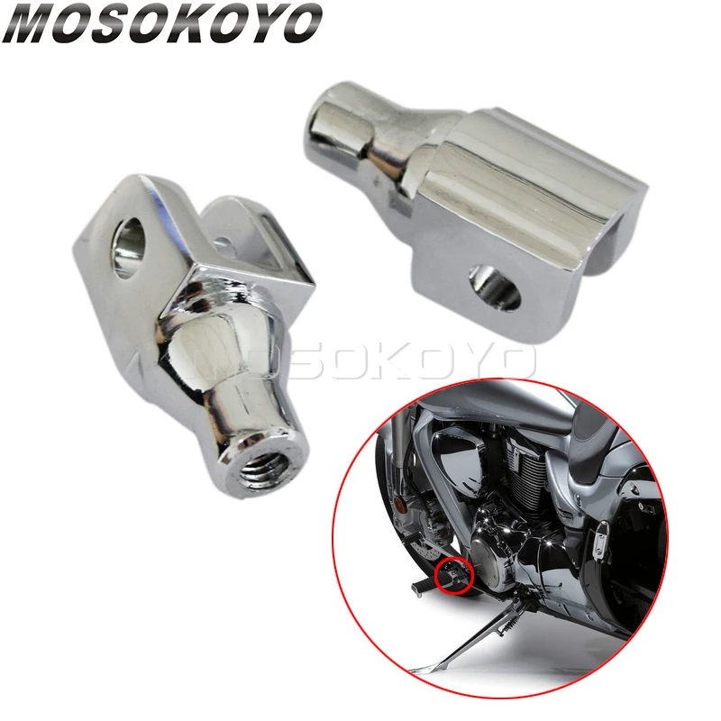 Chrome Motorcycle Foot Peg Footrests Clevis Kit Mount Footpeg Adjuster Adapter For Honda Suzuki Boulevard M90 M109R Volusia 800