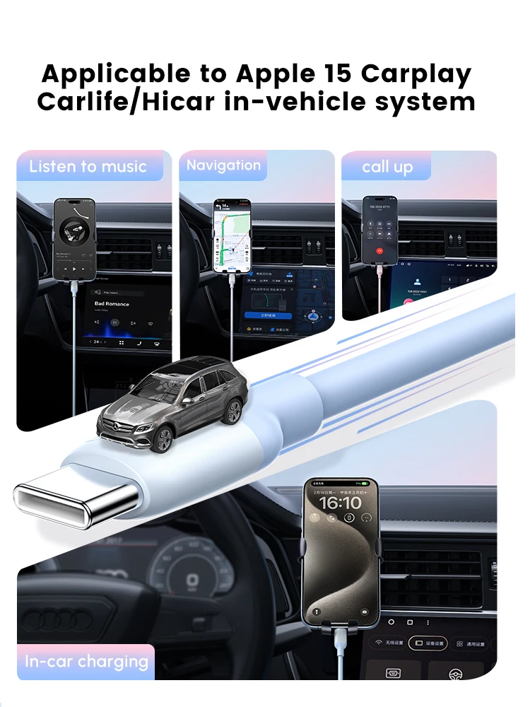 UGREEN USB Cケーブル 3A急速充電 USB A to Type C シリコン充電コード iPhone 15シリーズ対応