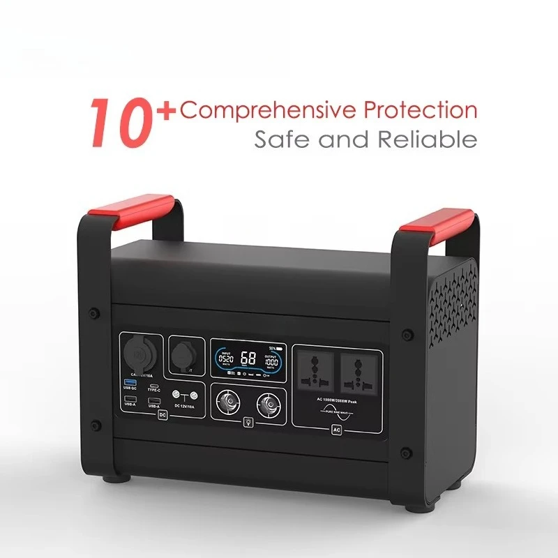 Portable Electric Solar Power Generator 1000w 220v Lifepo4 Battery Power Station With 200w Panel for Outdoor Home Energy System