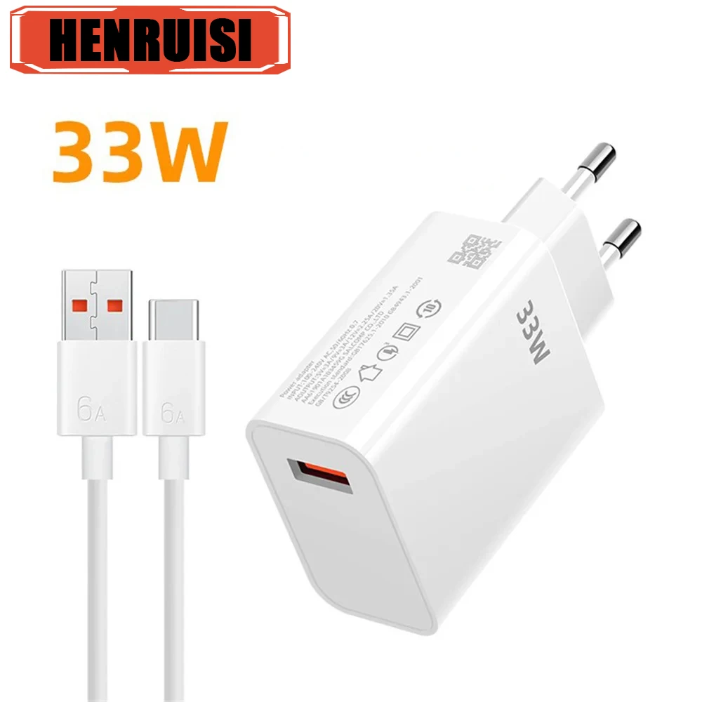 USB 33W Charger Quick Charge 3.0 Phone Adapter For iPhone 15 Huawei Samsung Xiaomi Oneplus EU/US Plug Mobile Phone Wall Charger