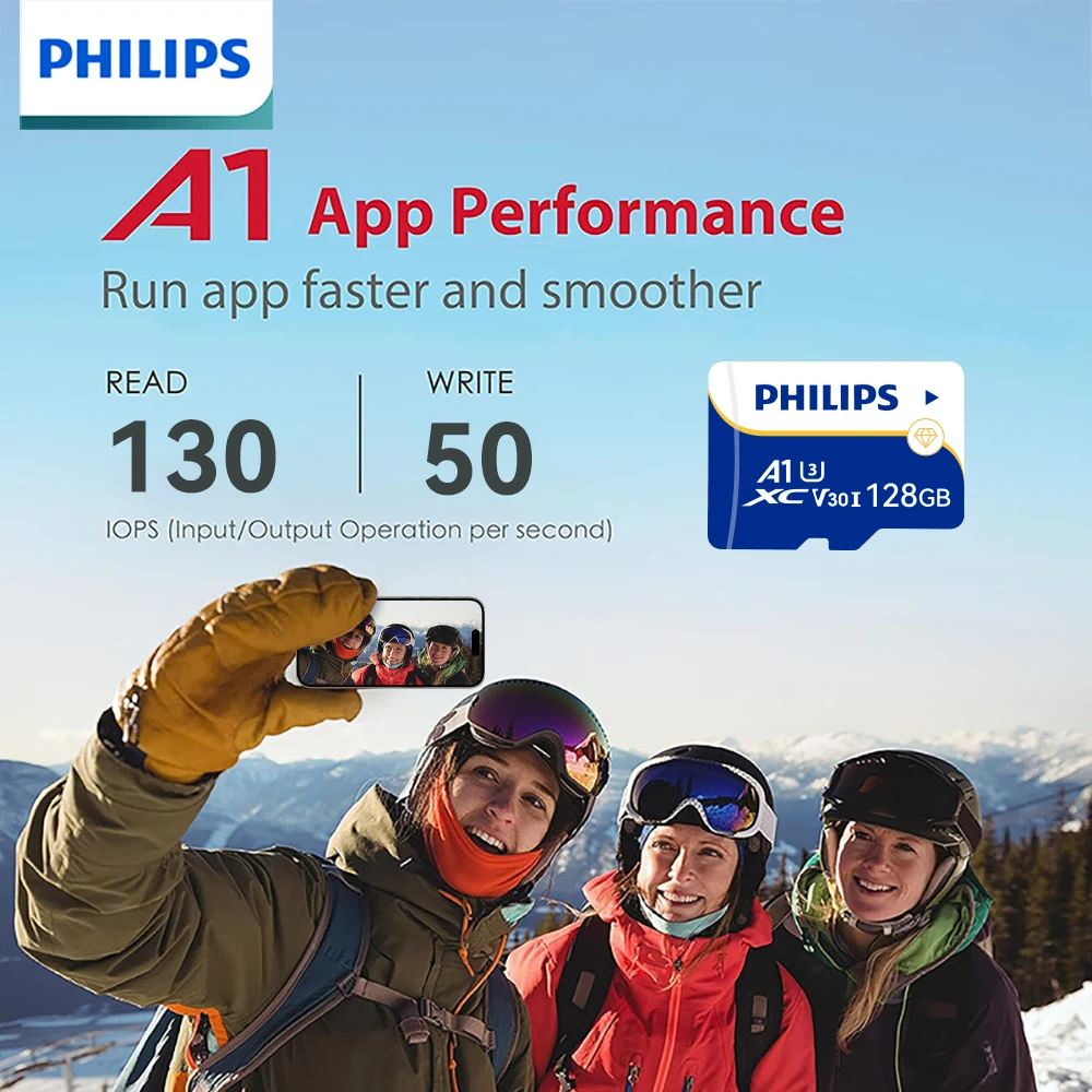 Tarjeta de memoria Philips TF 8GB 16GB 32GB 64GB 128GB 256GB U3 Micro TF tarjeta SD C10 A1 Mini tarjeta para teléfonos móviles auriculares altavoces