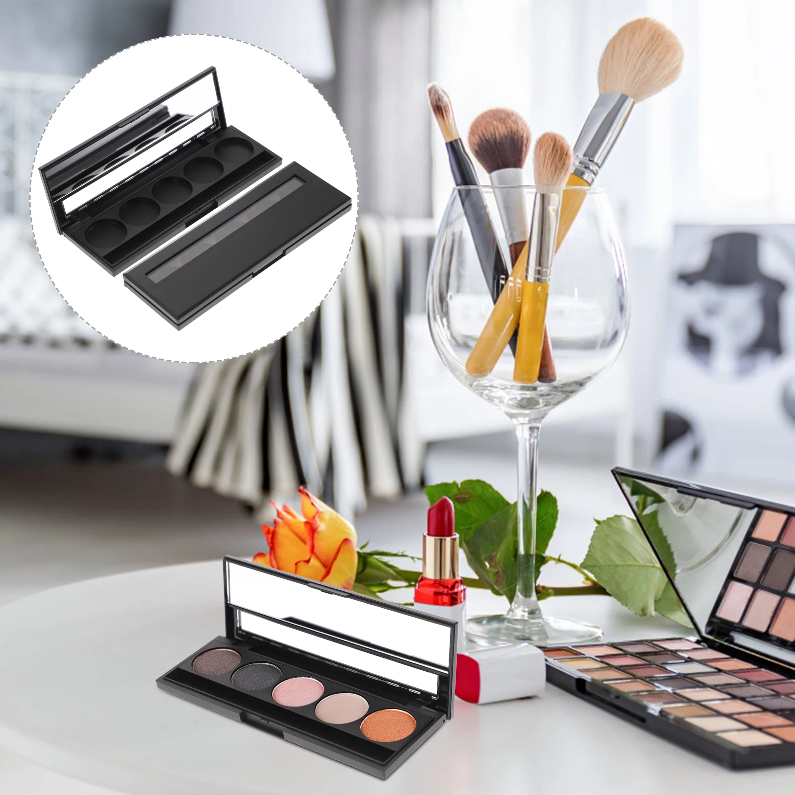 

2Pcs Eyeshadow Box Empty Containers 5Colors Case Palette Packaging Durable Large Capacity Cosmetics Organizer Makeup Accessories