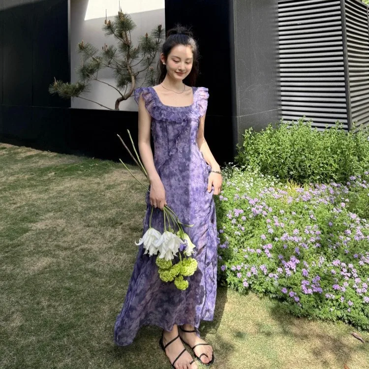 

Romantic Floral Embroidery Long Dr High Waist Split Skirt Fem Sle Polyester Nylon Cosite Fiber ort Sve Basic ...