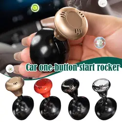 Metal Car Push To Start Button Rocker Lever Engine Start Stop Button Automotive One-Touch Start Button Starter Cover