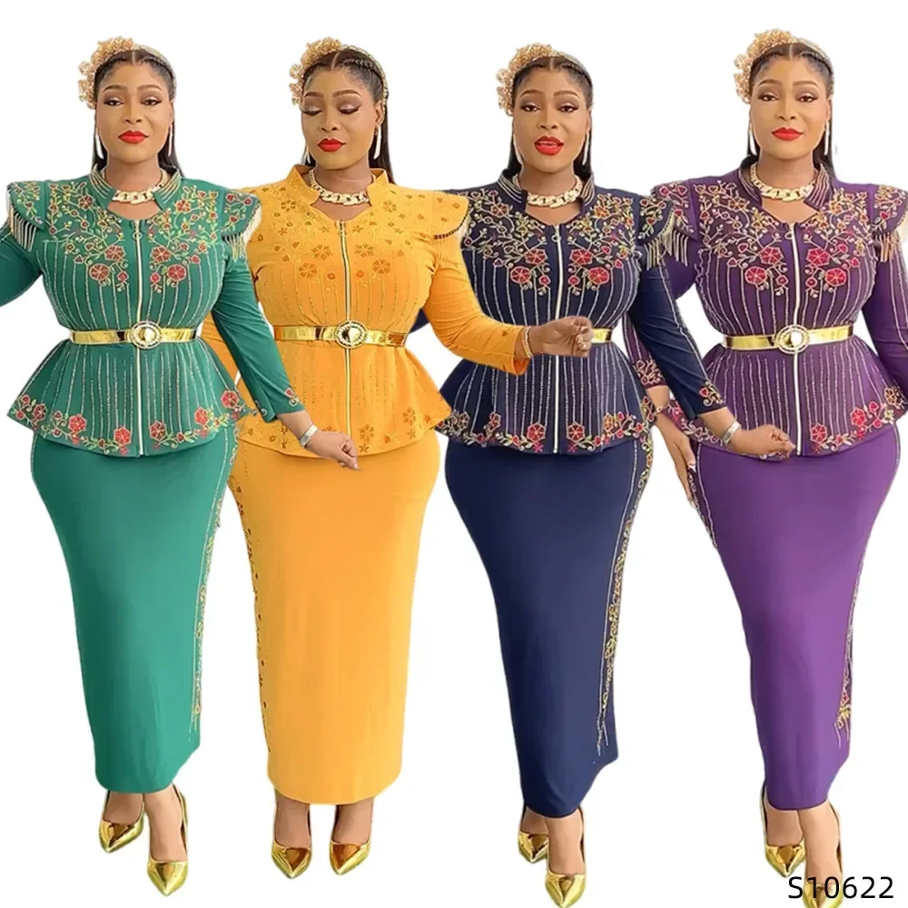 

Комплекты из 2 предметов, африканская одежда для женщин, топы и юбки, костюмы Dashiki Ankara, наряды 2024, платье больших размеров, свадебные платья