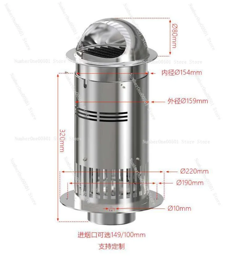TBL105 High Temperature Pellet Stove Exhaust Fan Chimney Draft Inducer for Home