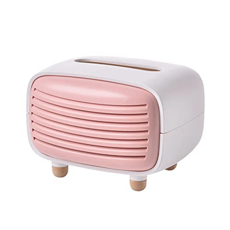 Radio Type Tissue Box Case Container Paper Towel Holder Living Room Home Decor, Convenient And Useful Pink Durable Easy To Use