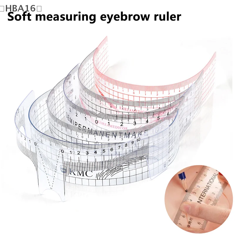 6 Styles Reusable Eyebrow Ruler Microblading Semi Permanent Eyebrow Tattoo Position Ruler Guide Makeup Stencil Measure Tools