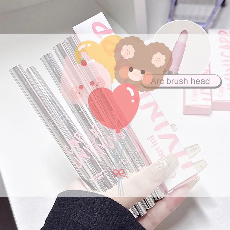 Crayon à lèvres mat à Double tête, 1 pièce, avec brosse à lèvres moelleuse, maquillage pour les lèvres, longue durée de vie, velours, brume mate, contour des lèvres