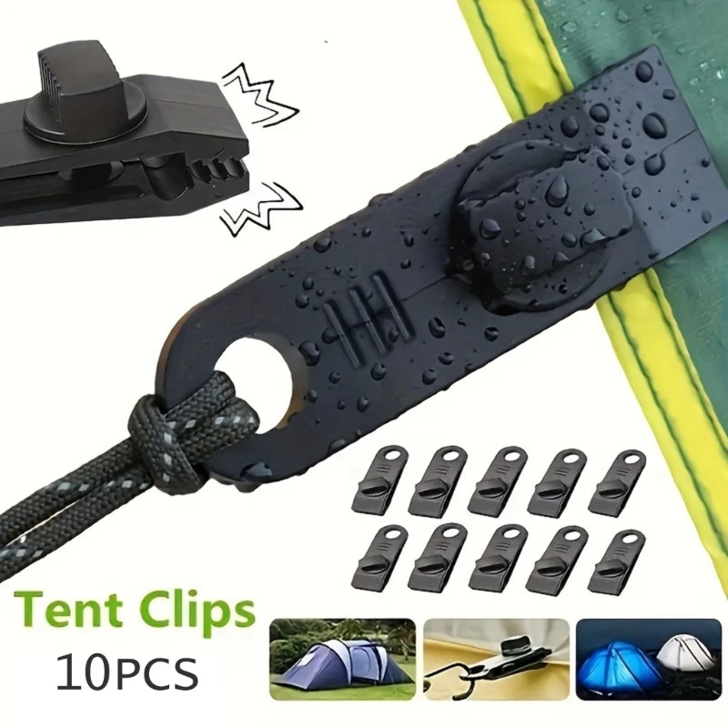 heavy duty tent clip com bloqueio grip bracadeira camping toldos do dossel corda de vento encerado clip grupo 10 pcs 01