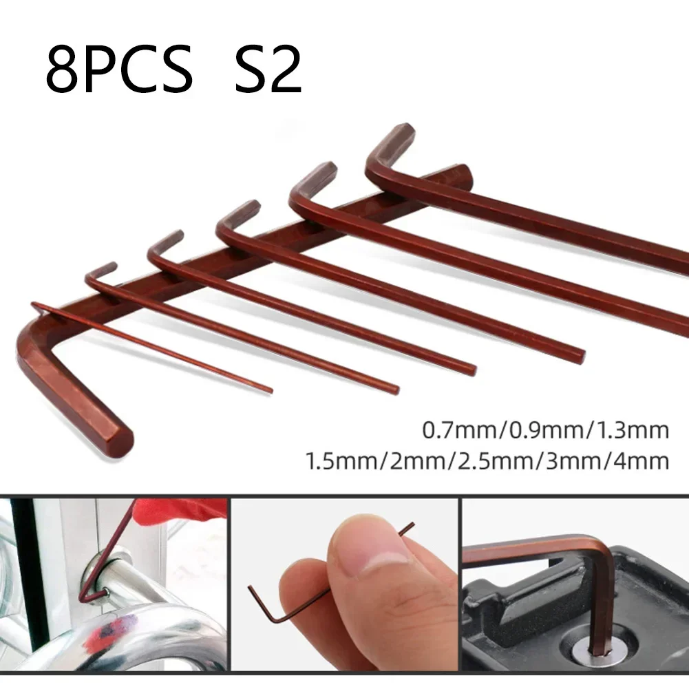 Compact Steel Hex Spanner Set Mini Hex Keys Wrench 8pcs 0 7mm 4mm High Hardness and Torque for Various Work Needs