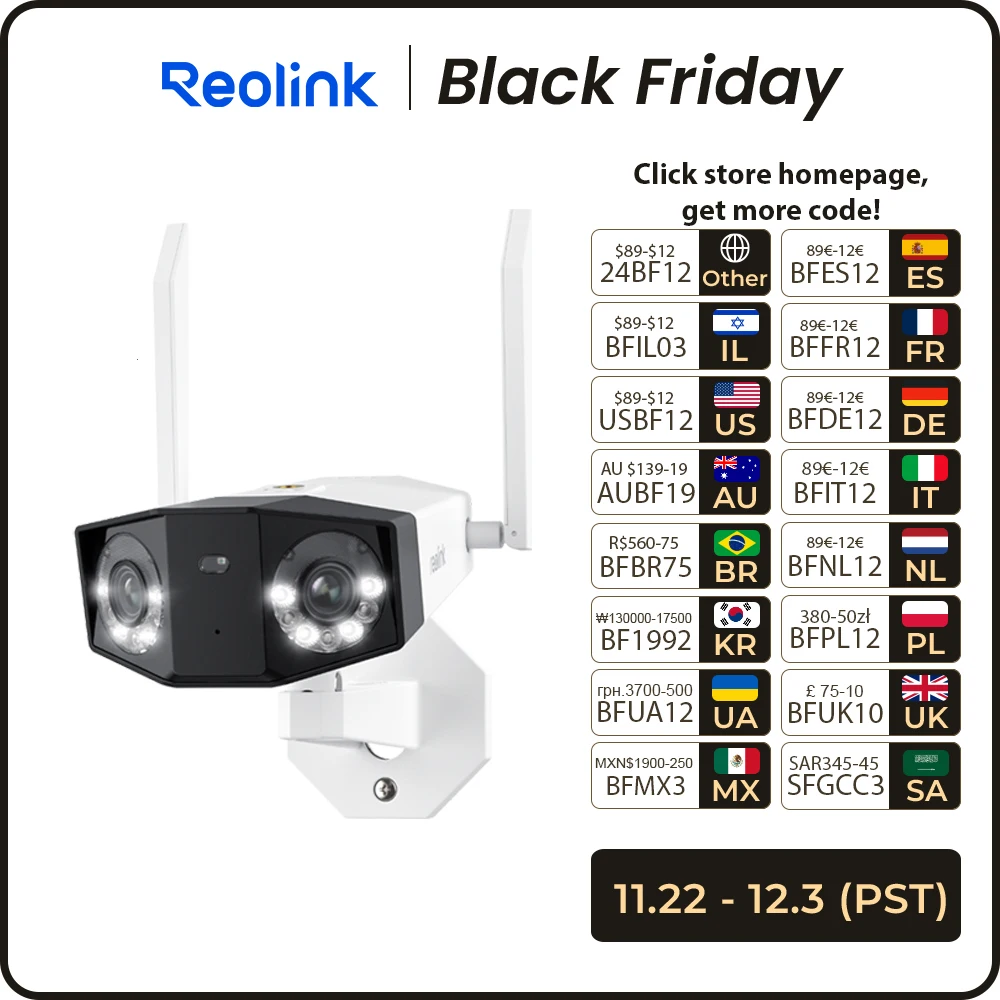 Reolink Duo 2 WiFi Camera 4K Dual Lens Outdoor Security Camera CCTV 8MP IP Cam Smart Detection Home Video Security Protection