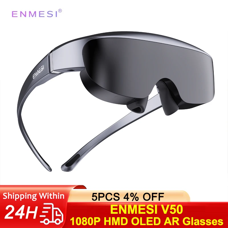 ENMESI V50 1080P HMD OLED 3000nits نظارات AR عالية السطوع مع 1920*1080*2 الديوبتر 0 ° ~600 °   تعديل، شاشة 0.49 بوصة